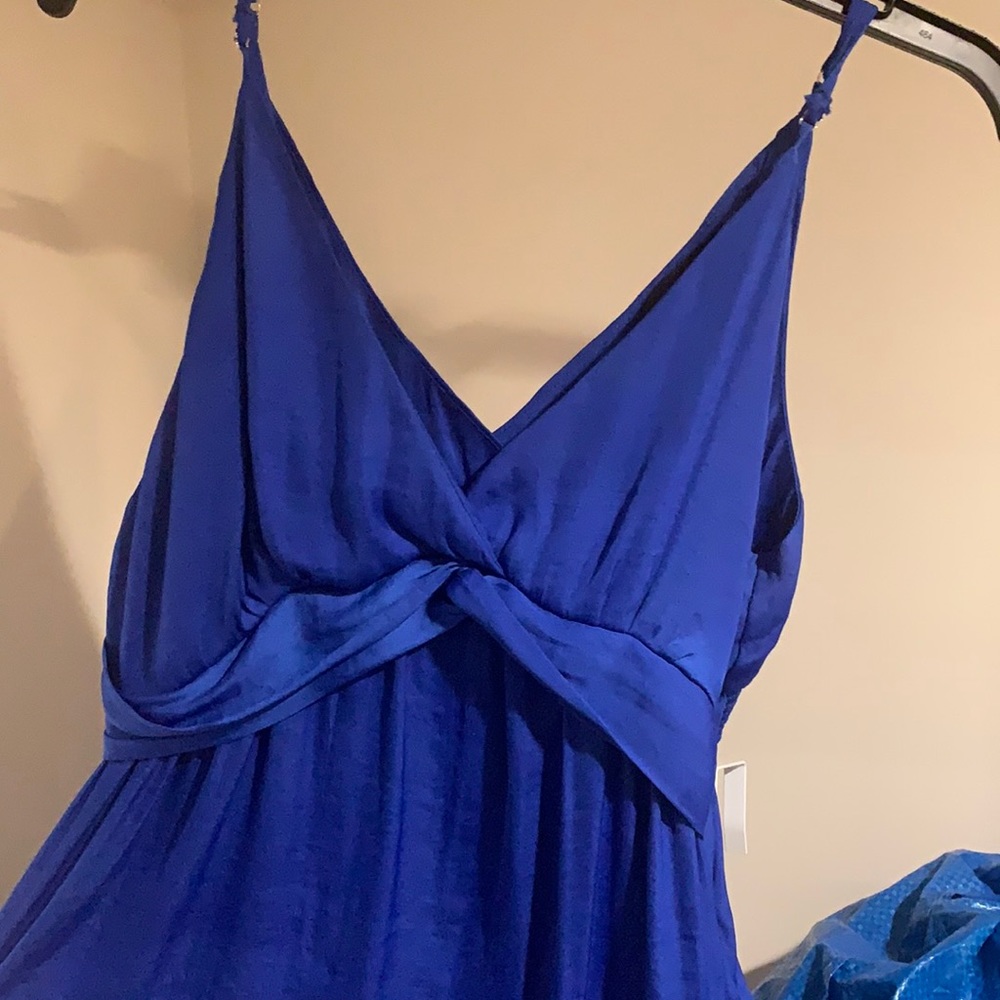 Blue silk shirt